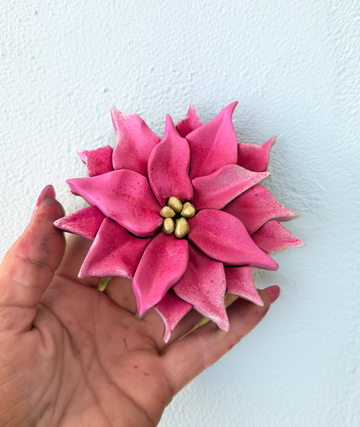 Floral Magnet 14 - Hot Pink Poinsettia