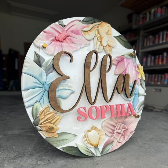 Ella floral round sign