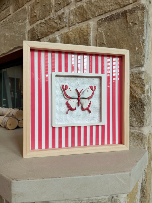 Simple Striped Butterfly - Pink