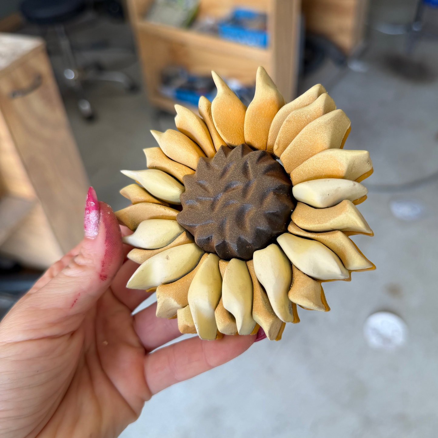 Floral Magnet 06 - Light Yellow Sunflower