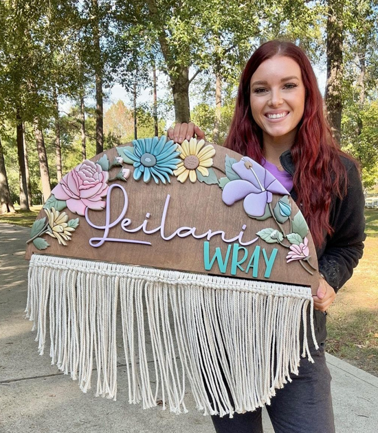 Fringe + Floral Half Circle